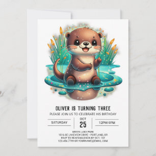 Otterly Adorable Invitation d'anniversaire