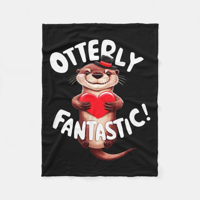 Otterly Fantastic Funny Sitive Quote Sea Lover Pun Fleecedecke (Vorderseite)
