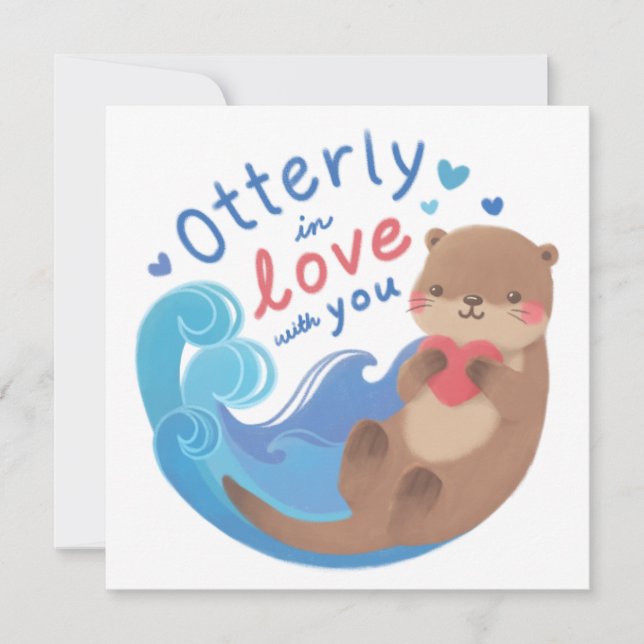 Otterly in Love with You Feiertagskarte (Vorderseite)