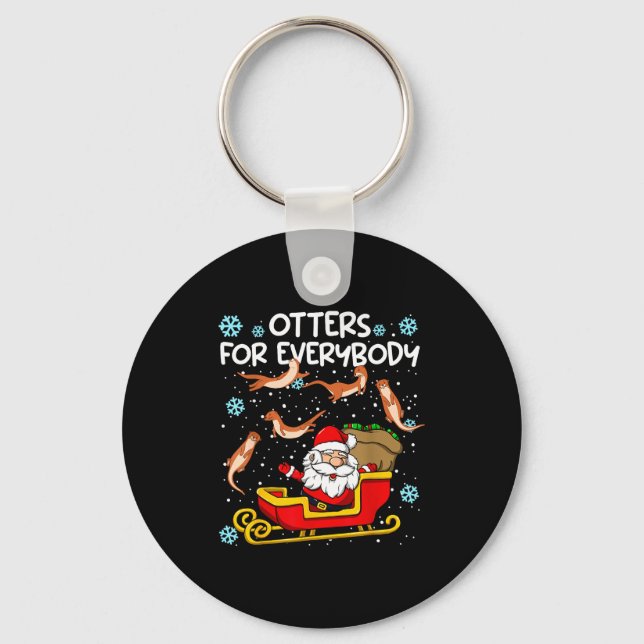 Otters For Everybody Santa Funny Christmas Otter  Schlüsselanhänger (Vorderseite)
