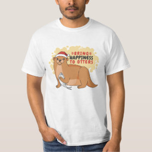 Otters Funny Christmas Otter zum Glück bringen T-Shirt