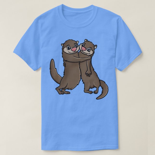 Otters Hugging T-Shirt (Design vorne)