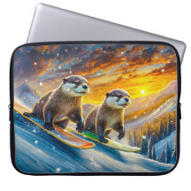 Otters on Snowboards Design von Rich AMeN Gill
