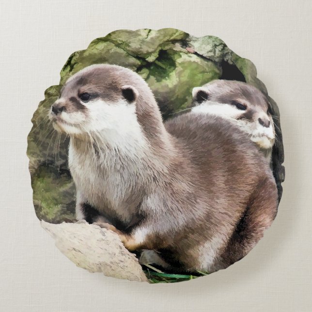 OTTERS RUNDES KISSEN (Vorderseite)