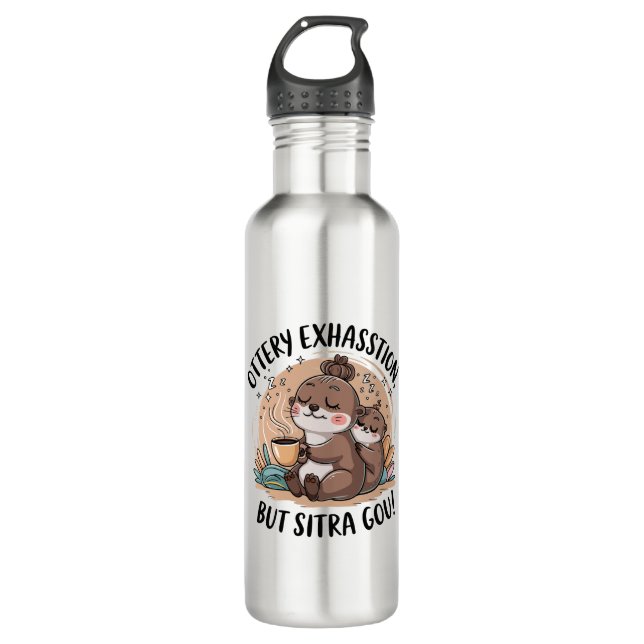 Ottery Expression Cute Sloth and Baby Edelstahlflasche (Vorderseite)