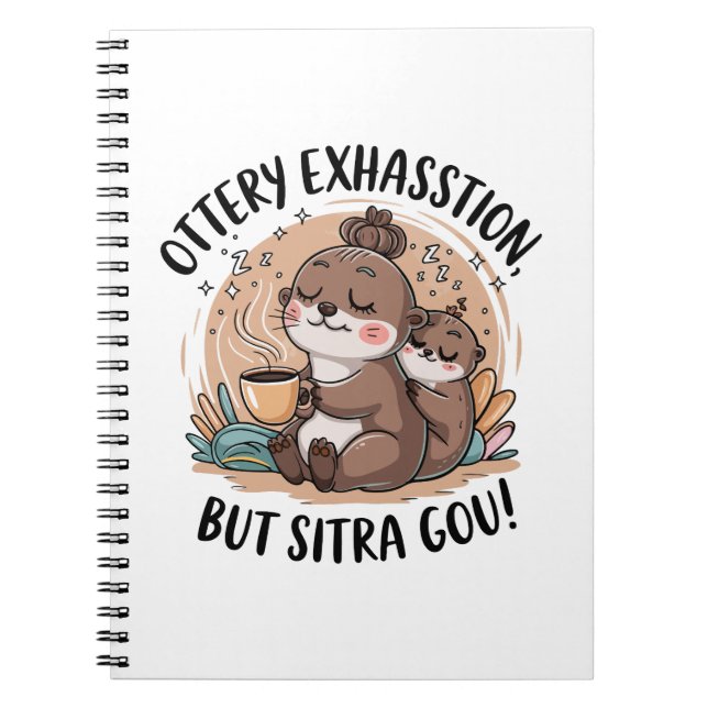 Ottery Expression Cute Sloth and Baby Notizblock (Vorderseite)