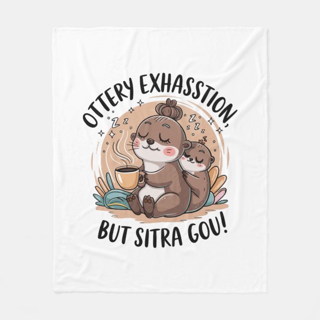 Ottery Expression Niedlich Sloth und Baby Fleecedecke (Vorderseite)