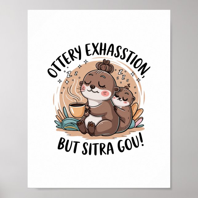 Ottery Expression Niedlich Sloth und Baby Poster (Vorne)