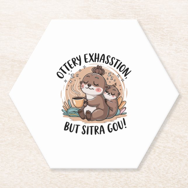 Ottery Expression Niedlich Sloth und Baby Untersetzer (Vorderseite)