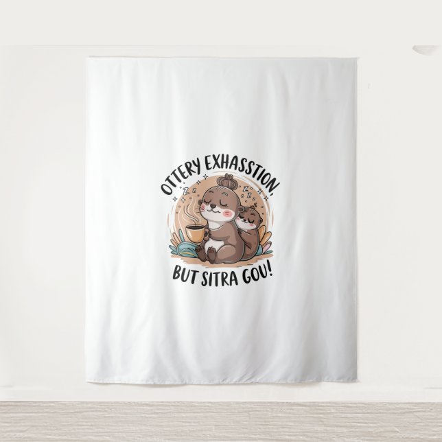 Ottery Expression Niedlich Sloth und Baby Wandteppich (Vorderseite)