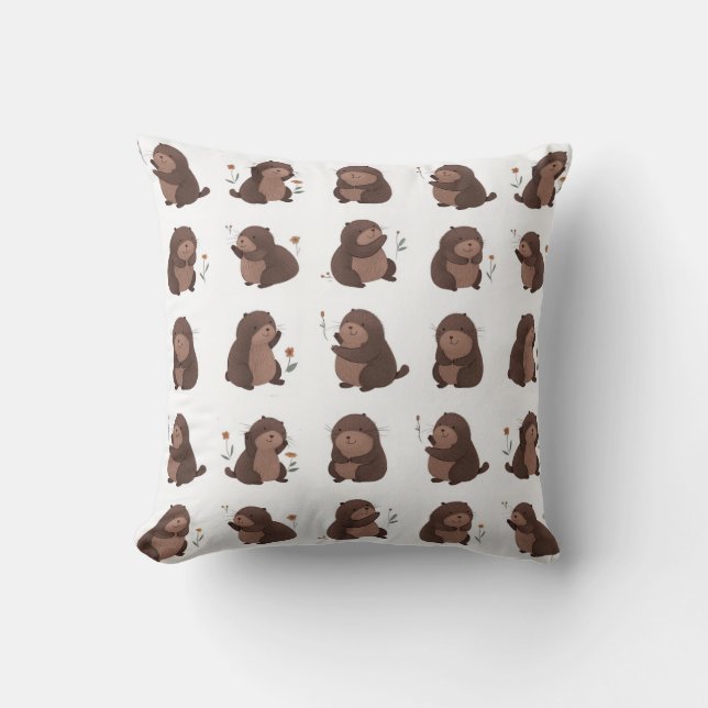 Otto the Brown Mole Pillow Kissen (Vorderseite)