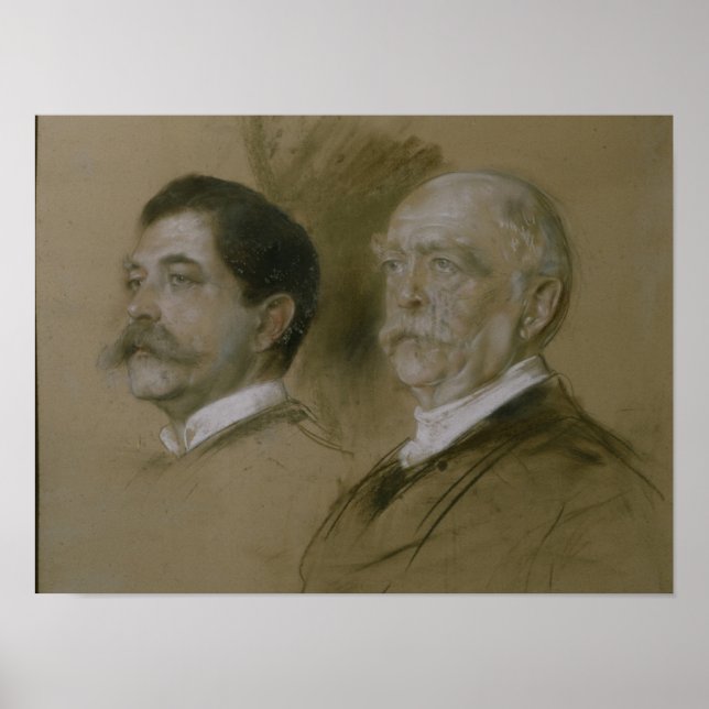 Otto von Bismarck und sein Sohn Herbert Poster (Vorne)