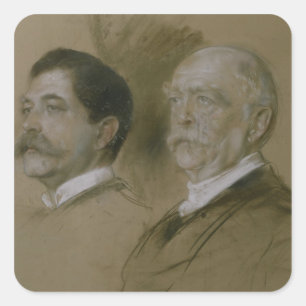 Otto von Bismarck und sein Sohn Herbert Quadratischer Aufkleber