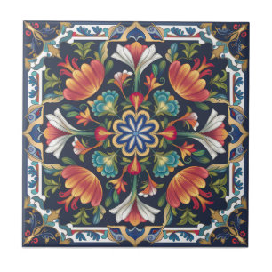 Ottoman Floral Mandala Keramik Tile Fliese