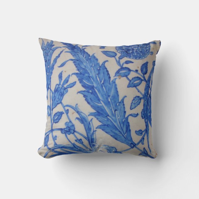 Ottoman Iznik blaue und weiße Keramikmit Kissen (Vorderseite)
