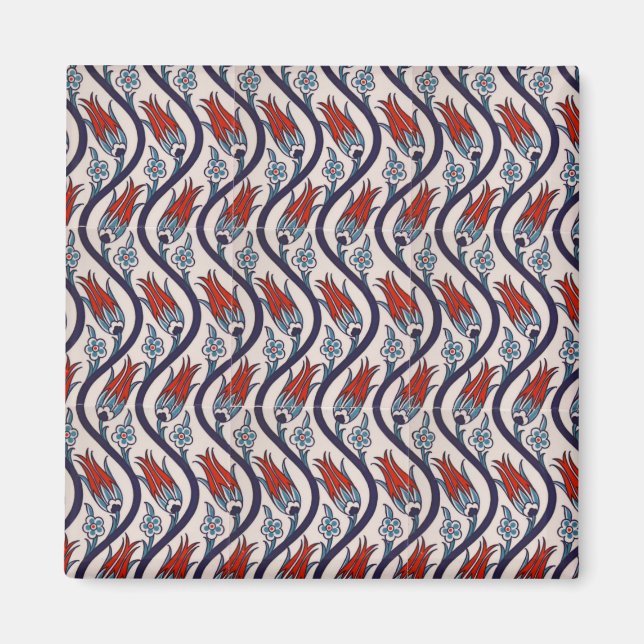 Ottomans Tulip Pattern / Tile Art Magnet (Vorne)