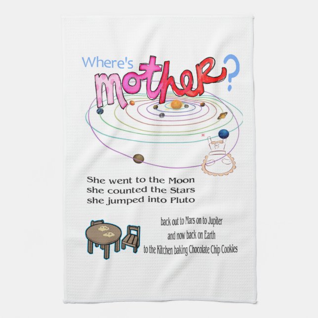 Où est maman ? Fête des Mères Cuisine Serviette à  (Vertical)