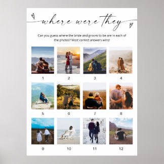 Où Étaient-Ils Poster De Jeu De Mariage Photos Min