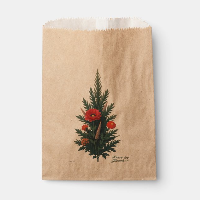 Où la joie fleurit favorise les sacs | Sacs cadeau (Devant)