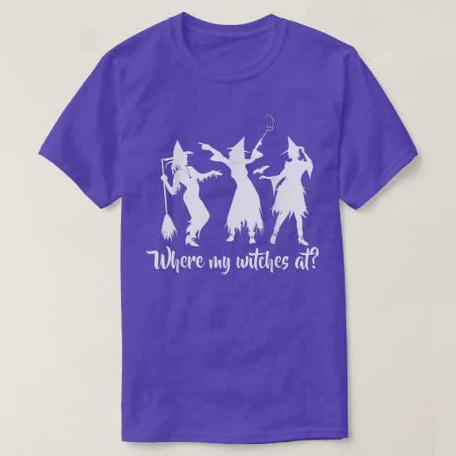 Où mes sorcières au T-shirt de la fête d'Halloween (Design devant)
