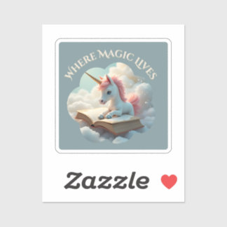 Où vit la magie - Sticker Unicorn mignon