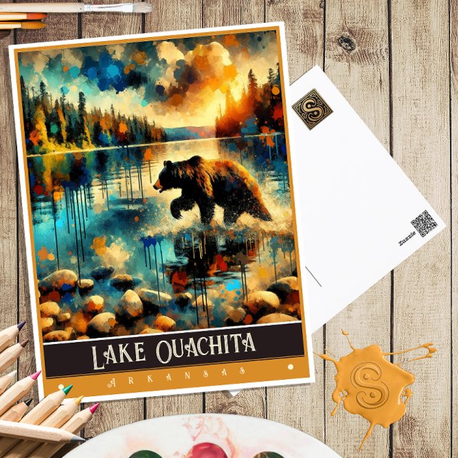 Ouachita-See, Arkansas | Vintage Malerei Postkarte (Von Creator hochgeladen)