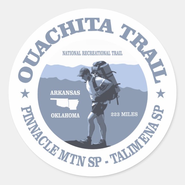Ouachita Trail Runder Aufkleber (Vorderseite)