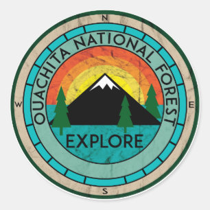 OUACHITA-WALD-ARKANSAS-QUELLEN-SEE RUNDER AUFKLEBER