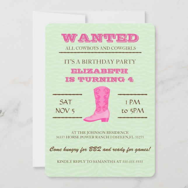 OUAIS ! Invitation à la fête d'anniversaire de Pin (Devant)