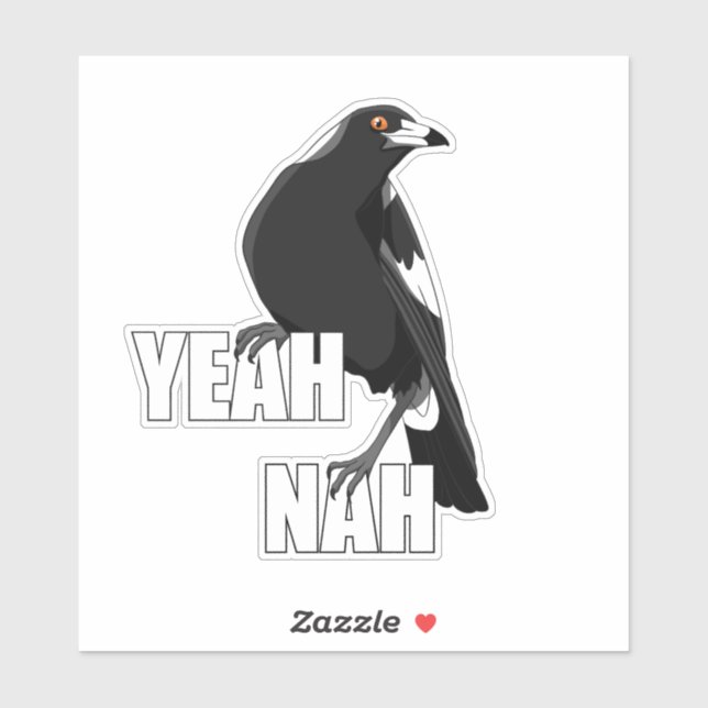 Ouais nah drôle Australian magpie sticker (Feuille)