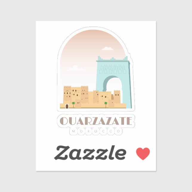 Ouarzazate city morocco Skyline Aufkleber (Blatt)