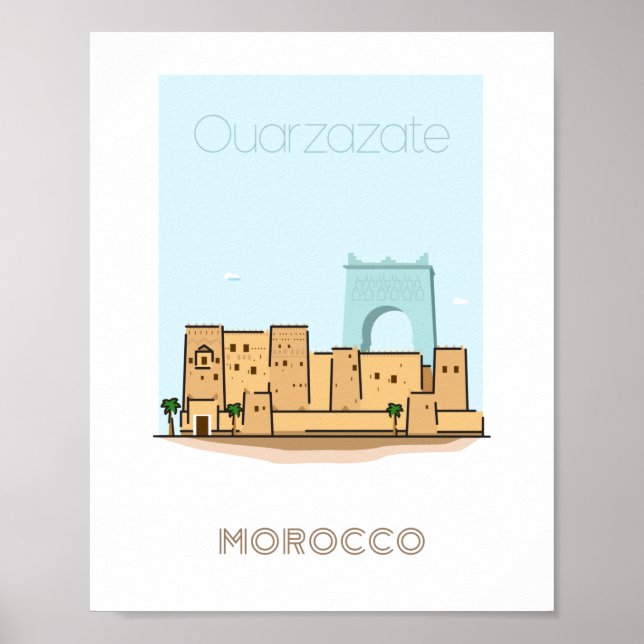 Ouarzazate city travel poster - morocco travel  (Vorne)