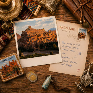 Ouarzazate Marokko Reise Postkarte Vintage Kasbah