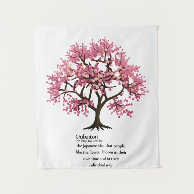 "Oubaitori" bedeutet benutzerdefinierte Farbe Wandteppich (Vorderseite)