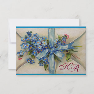 OUBLIEZ-MOI NOTES MONOGRAMME MARIAGE RSVP bleu arg