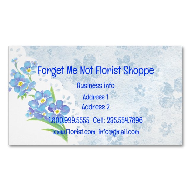 Oubliez-moi pas fleuriste Shoppe Carte de visite (devant)