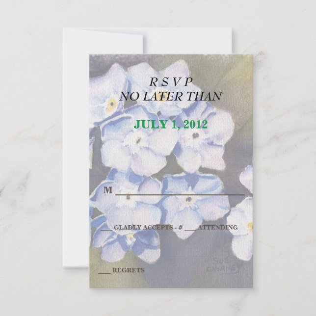 OUBLIEZ-MOI PAS FLEURS CARTES RSVP PERSONNALISABLE (Devant)
