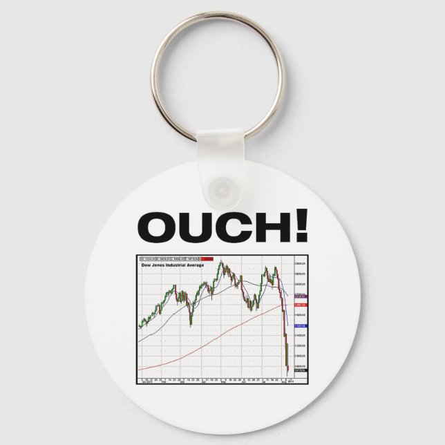 OUCH! Dow Jones Industrial Average Chart 8/11 Schlüsselanhänger (Vorderseite)