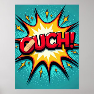 OUCH! Pop Art Comic Explosionspopster Poster