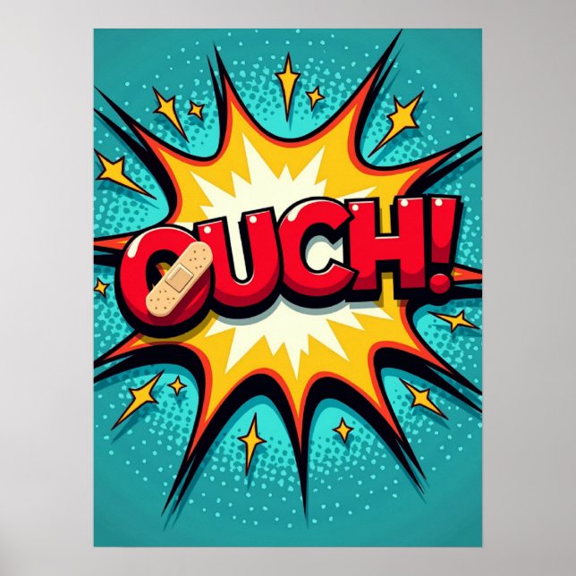OUCH! Pop Art Comic Explosionspopster Poster (Vorne)
