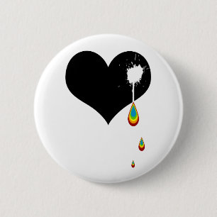 Ouch. Regenbogenherz. Button