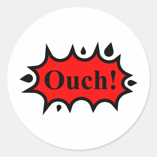Ouch! Runder Aufkleber (Vorderseite)