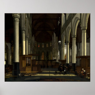 Oude Kerk - Poster d'Art fin Emanuel de Witte
