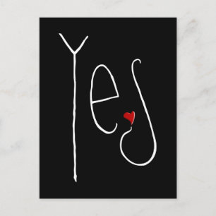 Oui Carte postale Coeur blanc