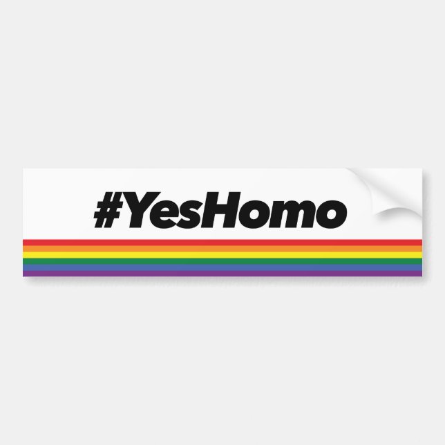 Oui homo. Autocollant de butoir (Devant)