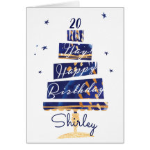 "Oui ! Joyeux Anniversaire" Gâteau Marine Moderne