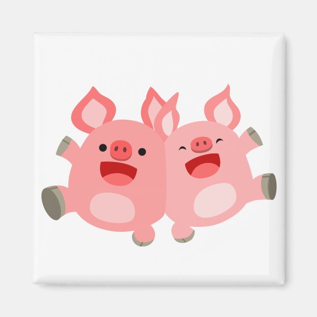 OUI ! ! Magnet de cochons de dessin mignon (Devant)