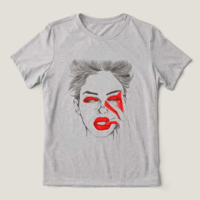 Oui Mon Cheri without wording T-Shirt Tri-Blend Shirt (Design Vorderseite)