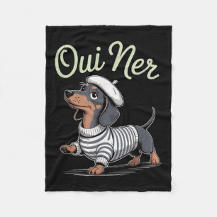 Oui Ner Dackel Dackel Dog Französischer Spaß Funny Fleecedecke