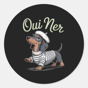 Oui Ner Dackel Dackel Dog Französischer Spaß Funny Runder Aufkleber